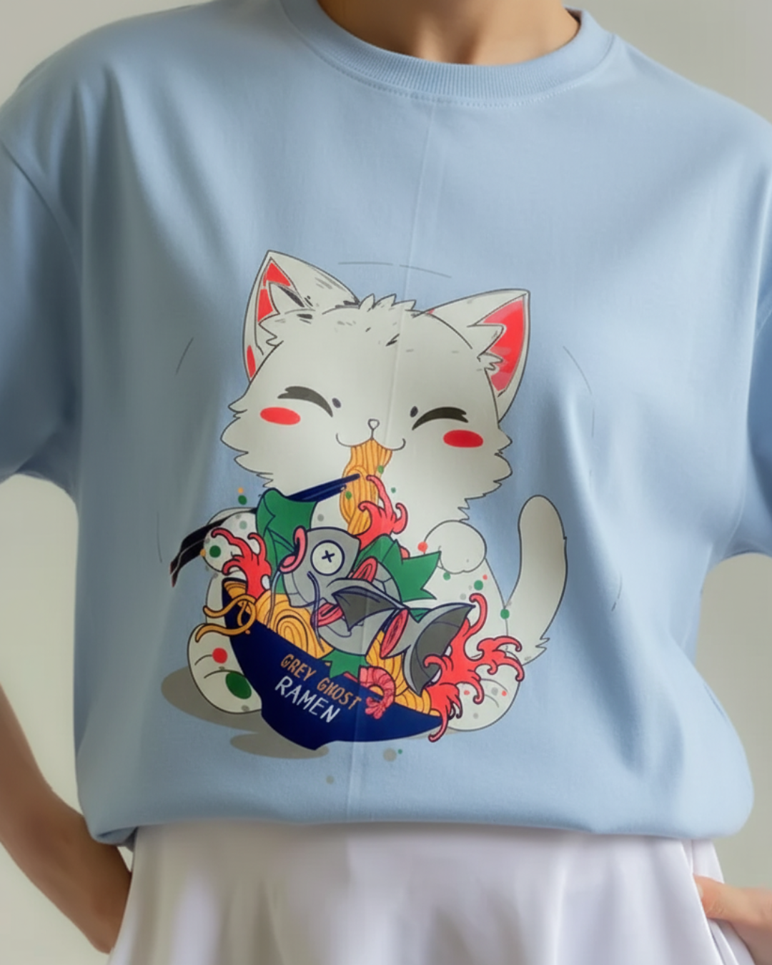 RAMEN CAT || Unisex Oversized Comfort Tee