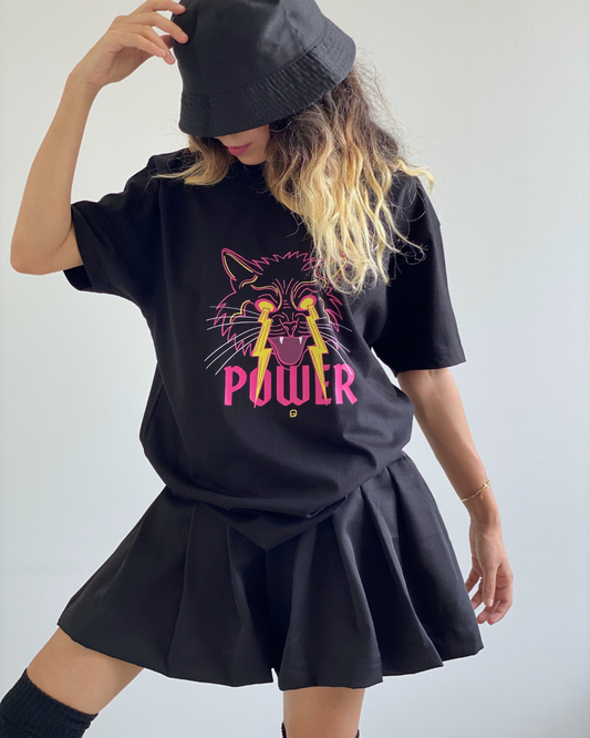 PUSSY POWER | Comfort Oversized Black Tee