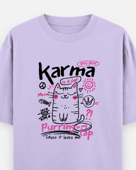 KARMA IS A CAT: TAYLOR SWIFT || Unisex Comfort Oversized Tee
