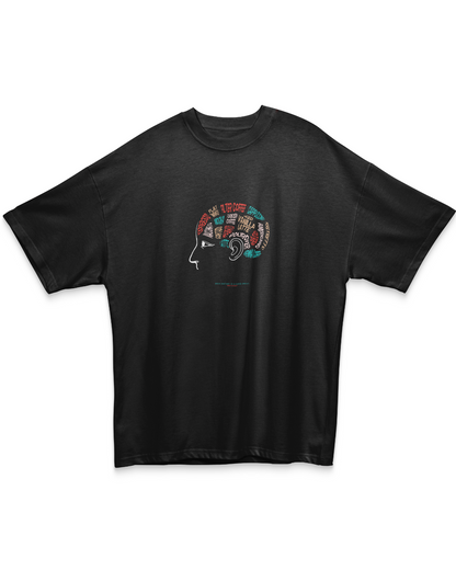 BRAIN ANATOMY OF A COFFEE ADDICT | Comfort Oversized Black Tee