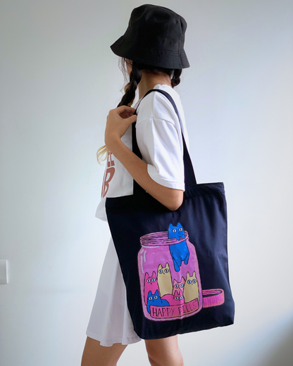 JAR OF HAPPY PILLS | Tote bag with zipper