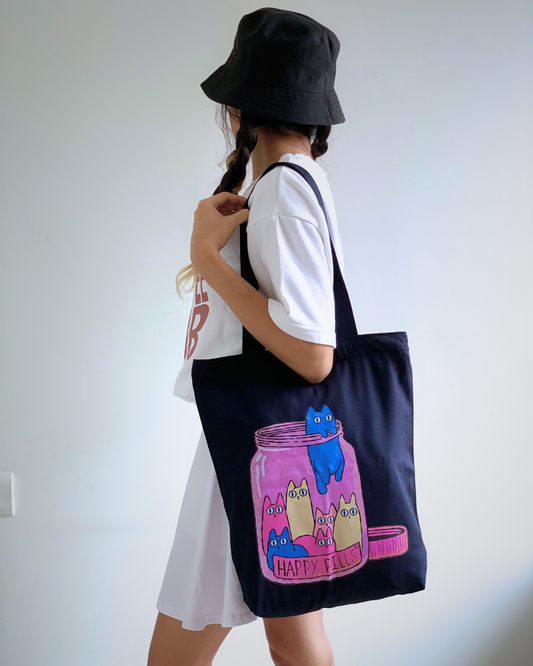 JAR OF HAPPY PILLS | Tote bag with zipper