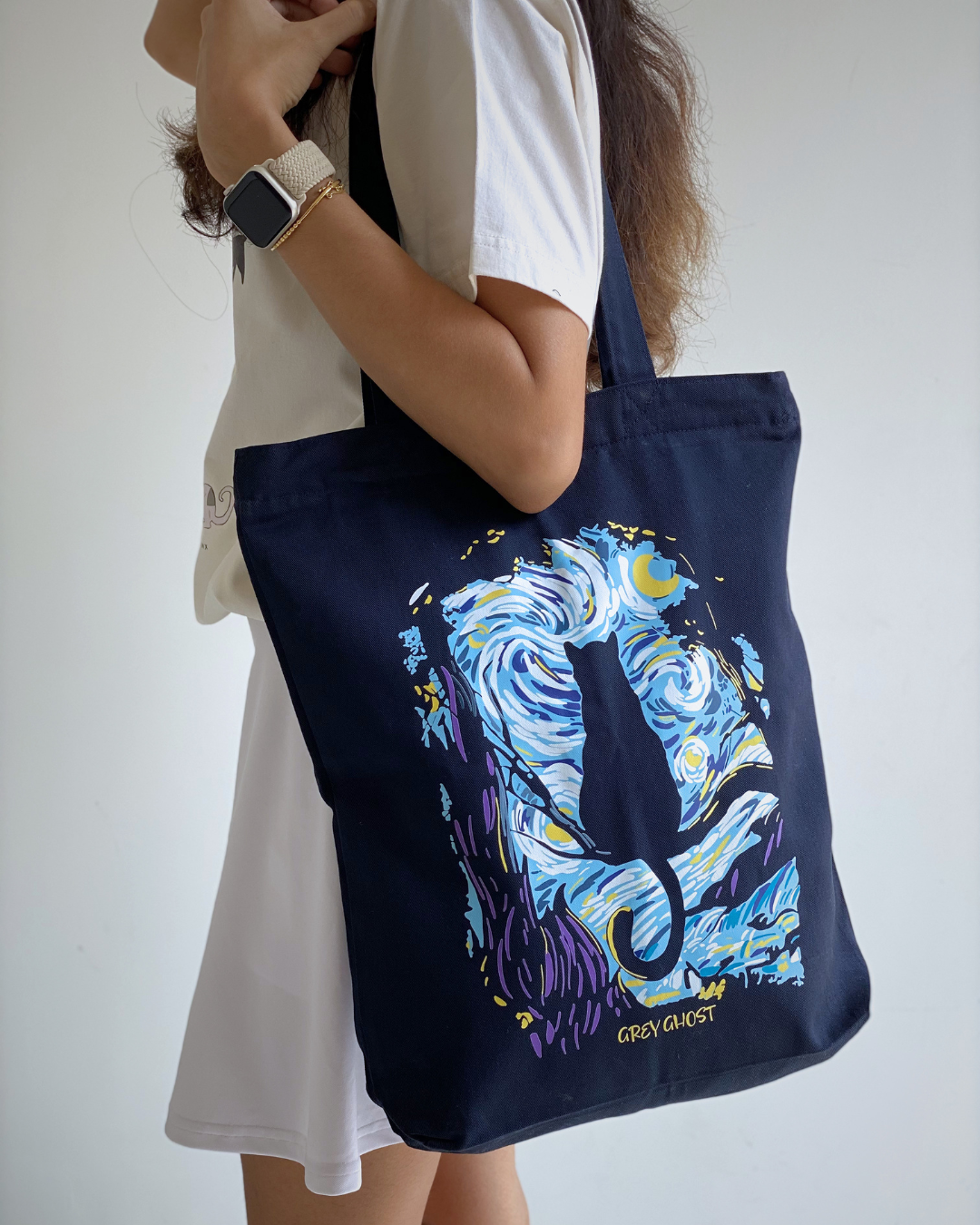 PURRY NIGHT | Tote Bag with Zipper