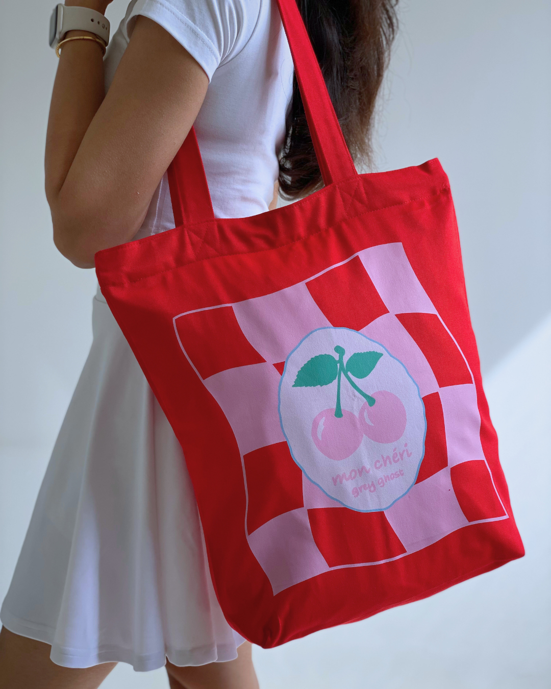 MON CHERI | Red Tote Bag with Zipper