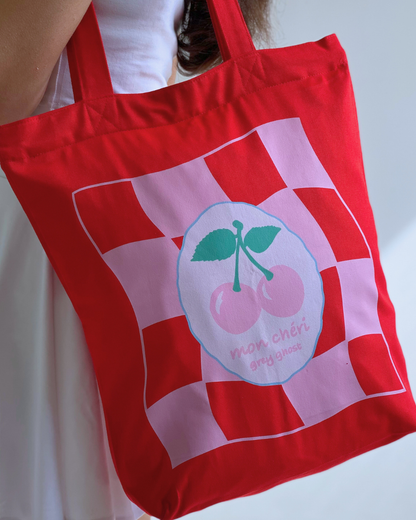 MON CHERI | Red Tote Bag with Zipper