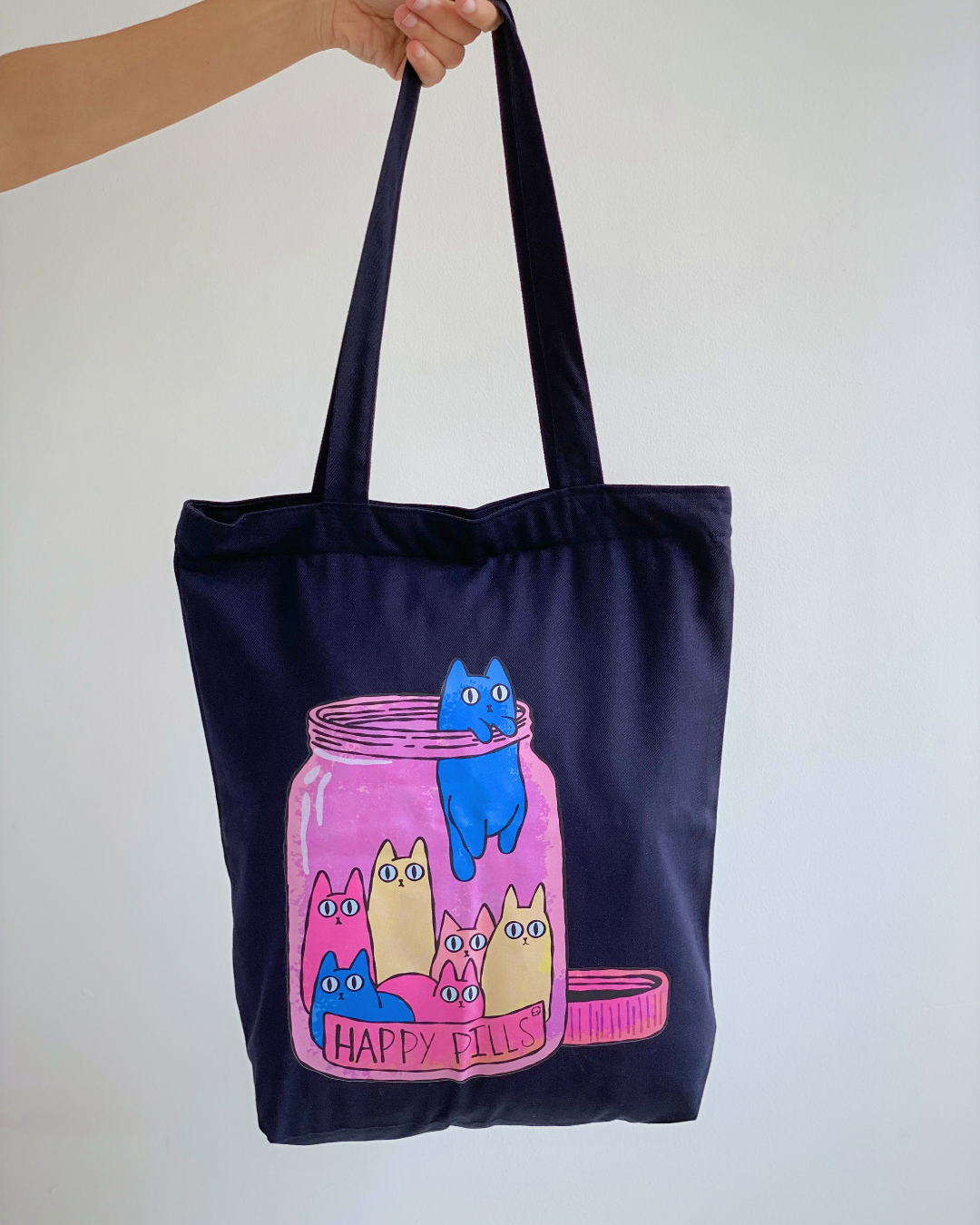 JAR OF HAPPY PILLS | Tote bag with zipper