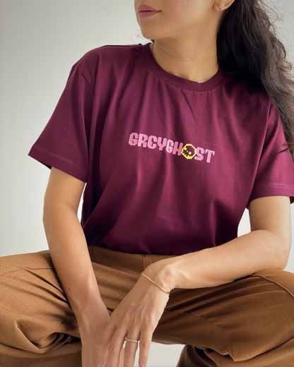 GREY GHOST | Unisex Supima Cotton Regular Fit Maroon Tee