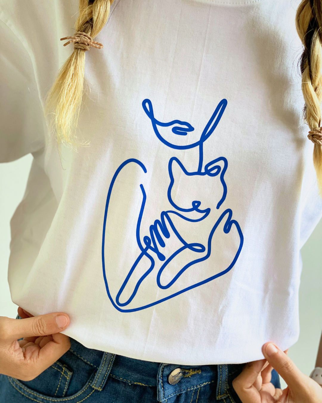CAT MOM | Comfort Oversized White Tee