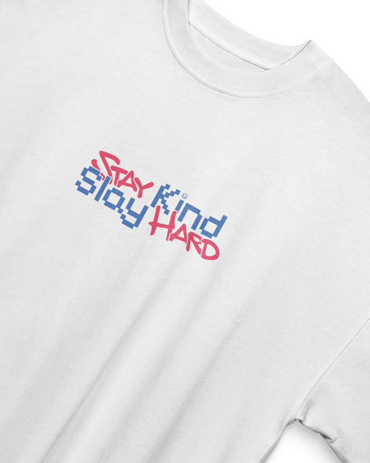 STAY KIND SLAY HARD | Comfort White Oversized Tee