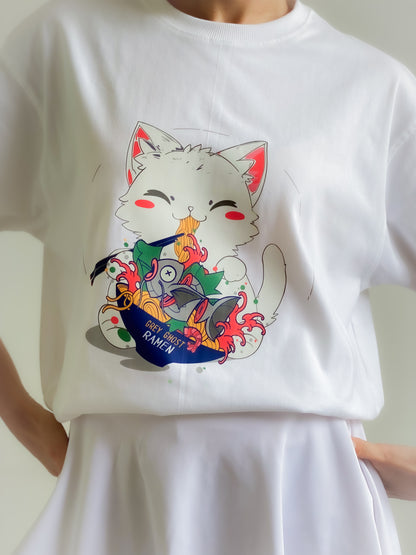 RAMEN CAT || Unisex Oversized Comfort Tee