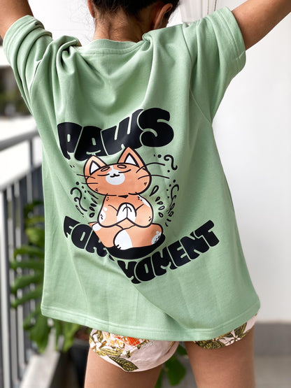PAWS FOR A MOMENT | Luxe Oversized Jade Green Tee