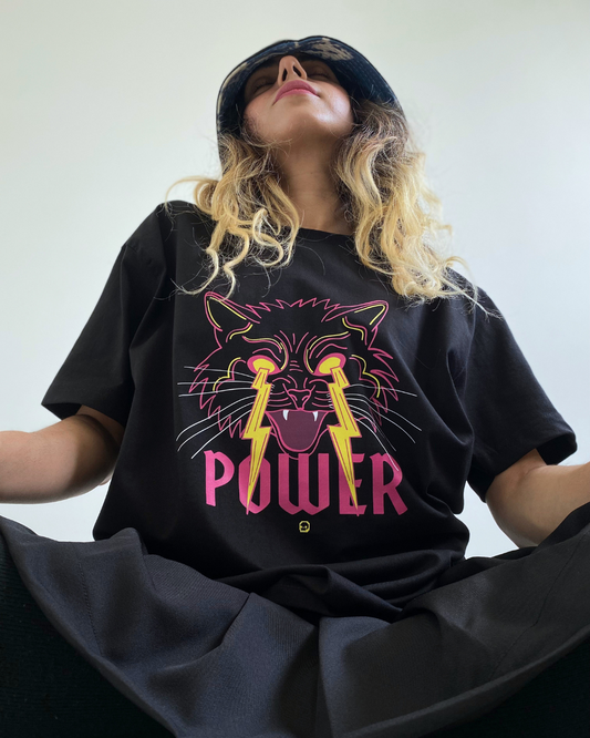 PUSSY POWER | Comfort Oversized Black Tee