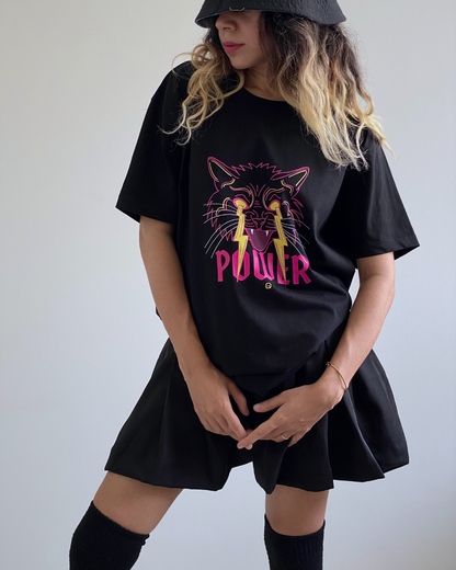 PUSSY POWER | Comfort Oversized Black Tee