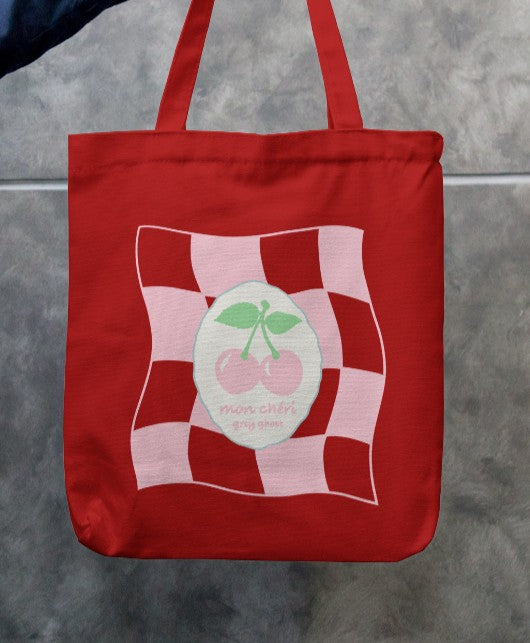 MON CHERI | Red Tote Bag with Zipper