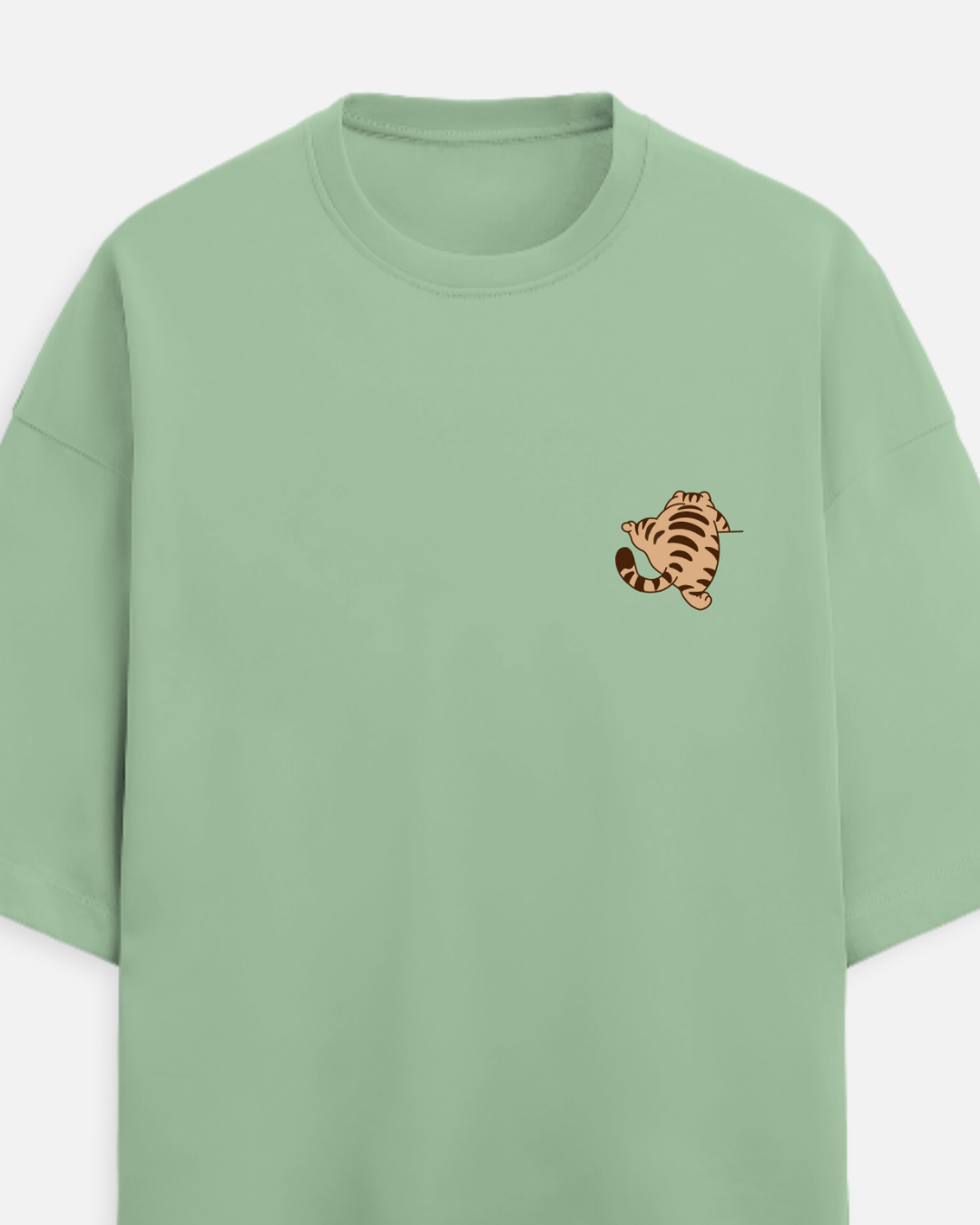 SNEAKY CAT CLIMB | Luxe Oversized Pastel Green Tee